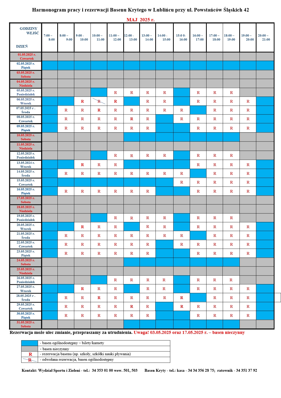 Rezerwacja maj 2025r, do pobrania w formie PDF poniżej 