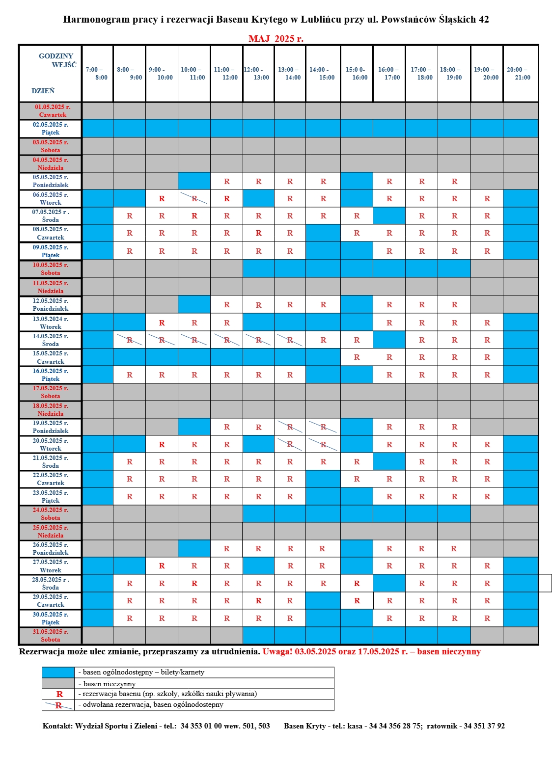 Rezerwacja maj 2025r, do pobrania w formie PDF poniżej 