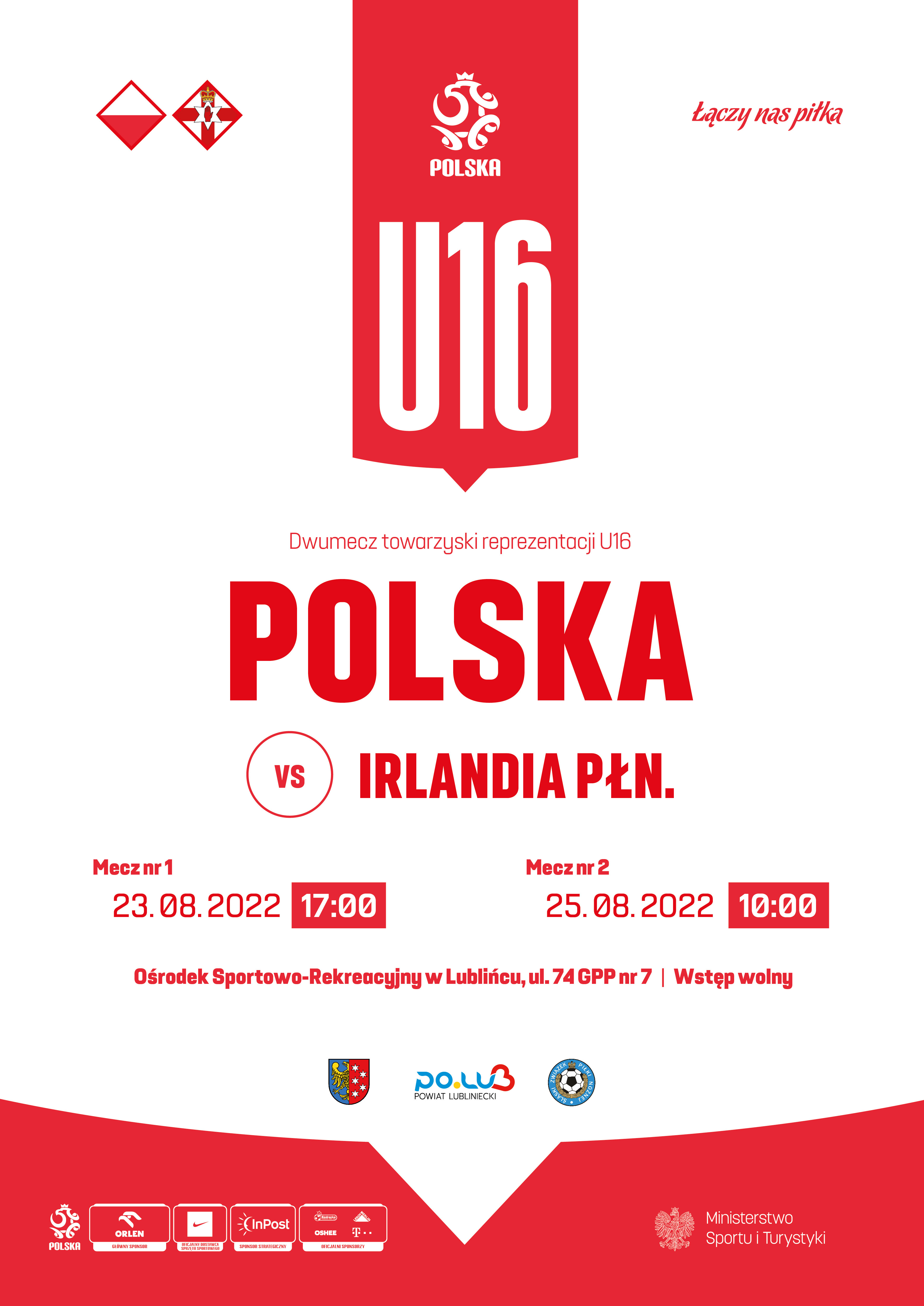 plakat mecz Polska - Irlandia Północna 