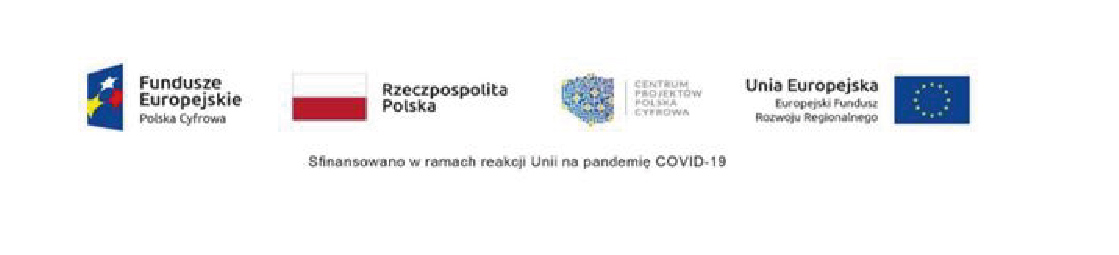 logo unii europejskiej, polska cyfrowa, sfinansowano w ramach reakcji unii na covid