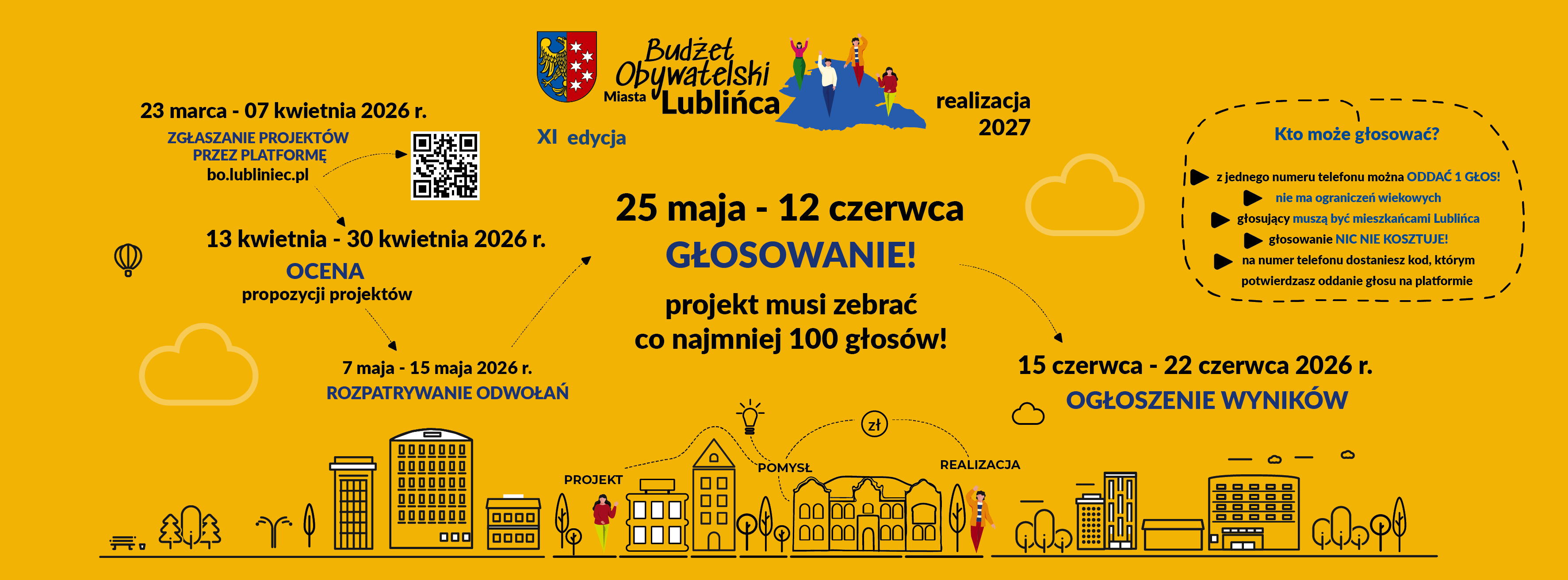 grafika ogłaszająca nabór wniosków do BO Lubliniec 