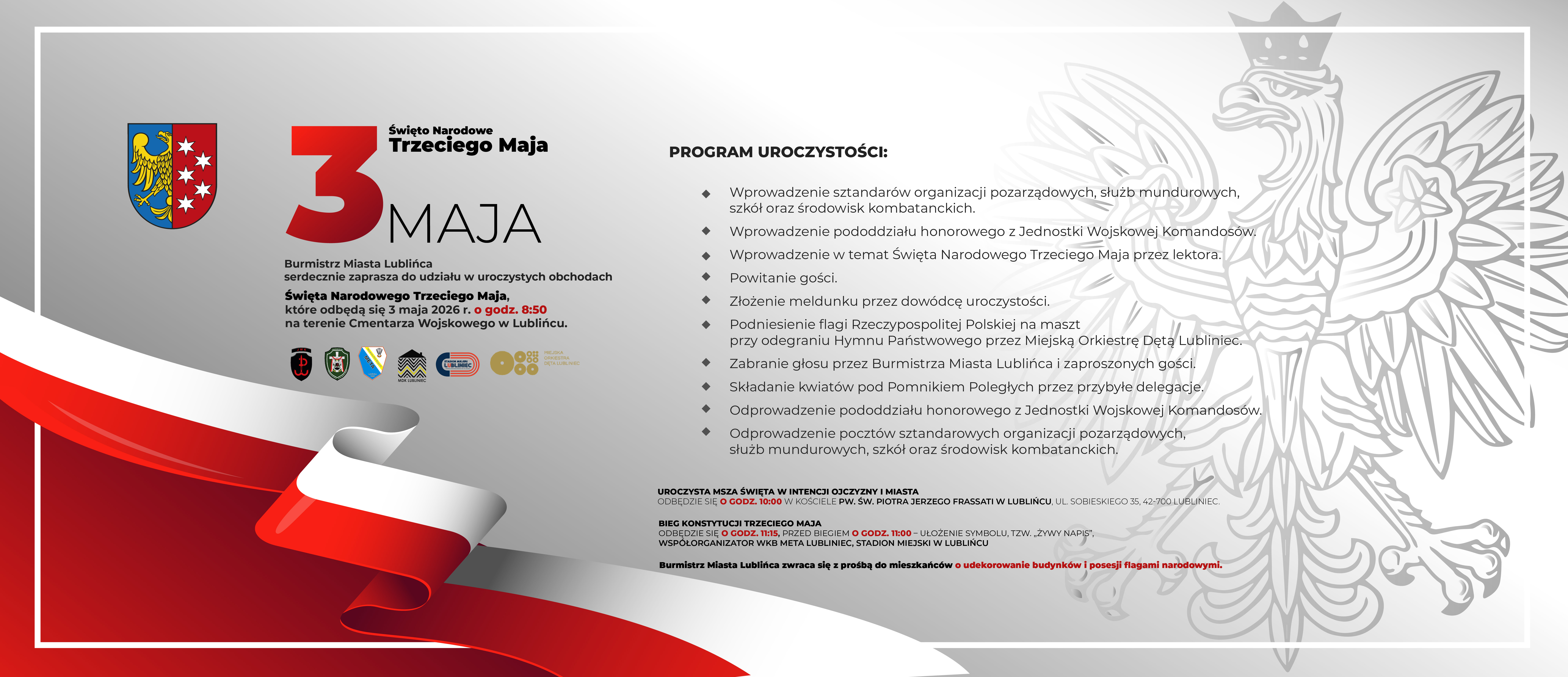 plakat 3 maja plan obchodów, plan wydarzeń w opisie postu 