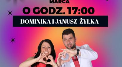 plakat koncetru Doniniki i Janusza Żyłka w Lubitece 21 marca o godzinie 17:00 (2 piętro)