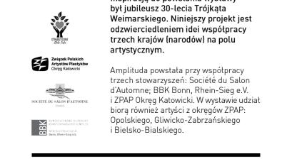 plakat wernisażu wystawy polsko-francusko-niemieckiej pt. Amplituda 