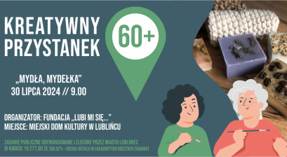 Grafika informująca o warszatach dla seniorów