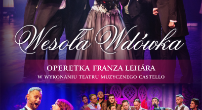 Plakat reklamujący operetkę ,,Wesoła wdówka''