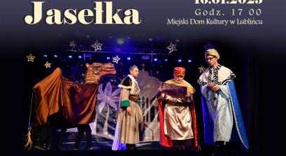Plakat informujący o przedstawieniu ,,Jasełka''