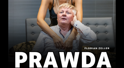 Plakat spektaklu ,,Prawda'' Teatru TeTaTet 