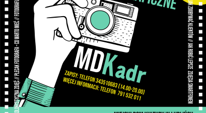 Grafika zapowiadająca ,,Warsztaty fotograficzne ,,MDKadr”