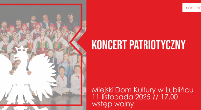 Grafika zapowiadająca wydarzenie Koncert Patriotyczny 11 listopada w wykonaniu Zespołu  Pieśni i Tańca ,,Halka'' 