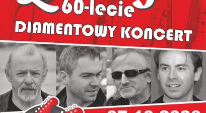 Plakat zapowiadajacy ,,Czerwone Gitary 60-lecie. Diamentowy koncert”