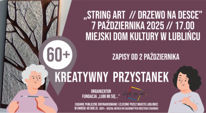 Grafika zapowiadająca warsztaty Kreatywny Przystanek 60+
