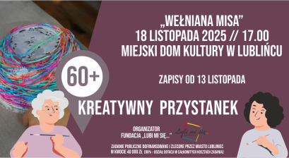 Grafika zapowiadająca warsztaty Kreatywny Przystanek 60+