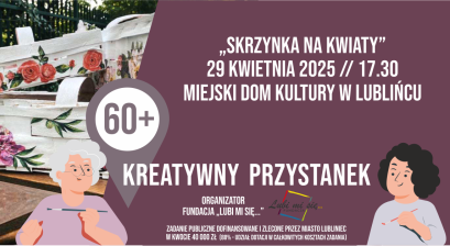 Grafika zapowiadająca warsztaty Kreatywny Przystanek 60+ 