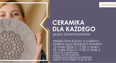 Grafika zapowiadająca warsztaty  ,,Ceramika dla każdego''