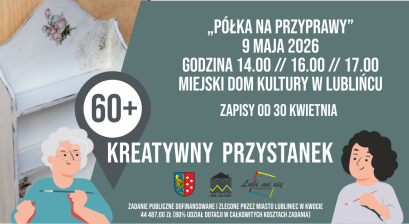 Grafika zapowiadająca warsztaty Kreatywny Przystanek 60+