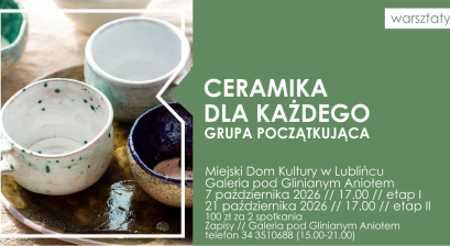 Grafika zapowiadająca warsztaty  ,,Ceramika dla każdego''