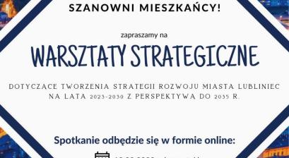 Zaproszenie na spotkanie online "Warsztaty strategiczne"