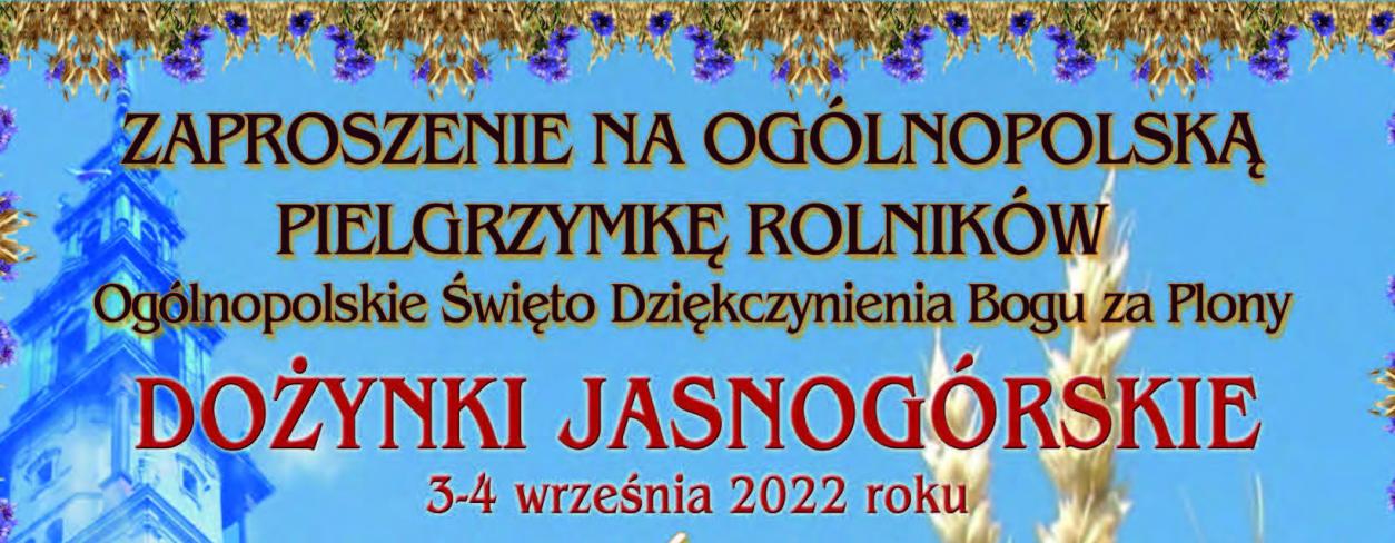 Plakat - Dożynki Jasnogórskie 2022