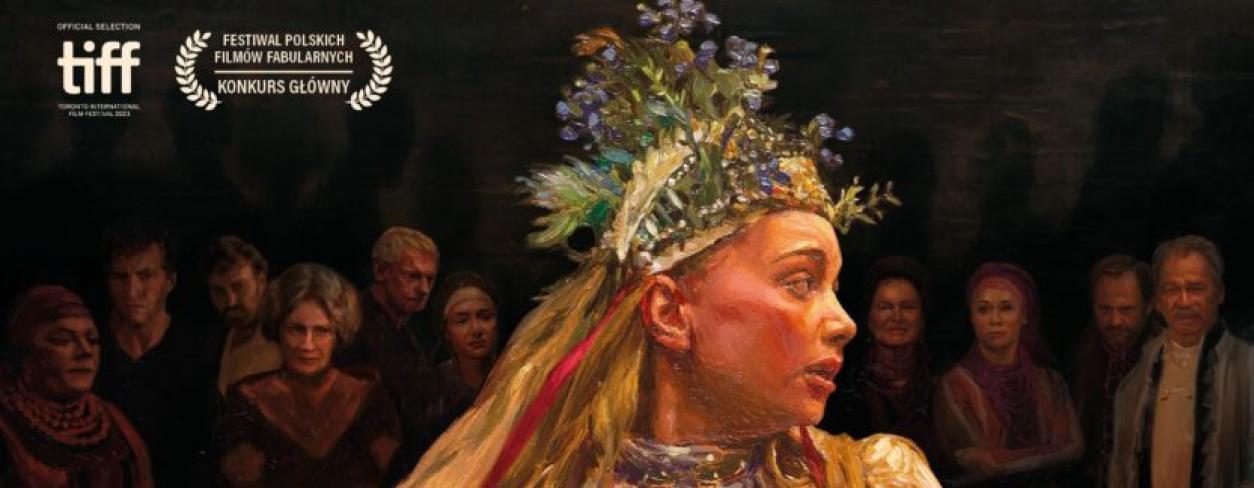 plakat filmu„CHŁOPI” (2D)  z grafiką postaci głównej bohaterki filmu