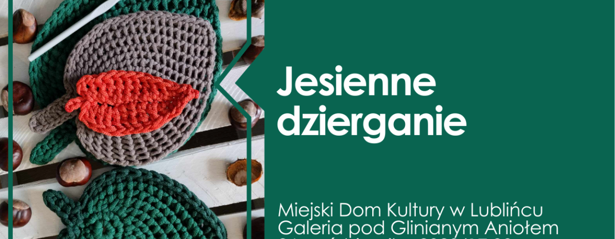 Na grafice liście udziergne na szydełku 