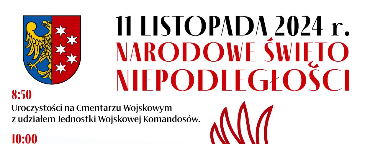 plakat z programem obchodów Narodowego Święta Niepodległości zgodnie z opisem poniżej 
