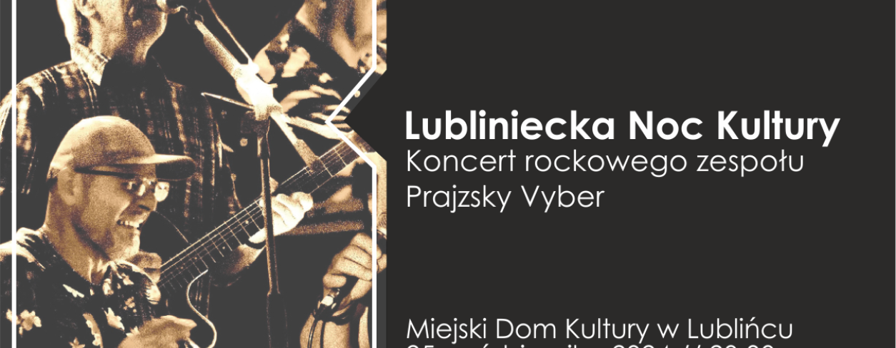 Grafika informująca o koncercie podczas Lublinieckiej Nocy Kultury 