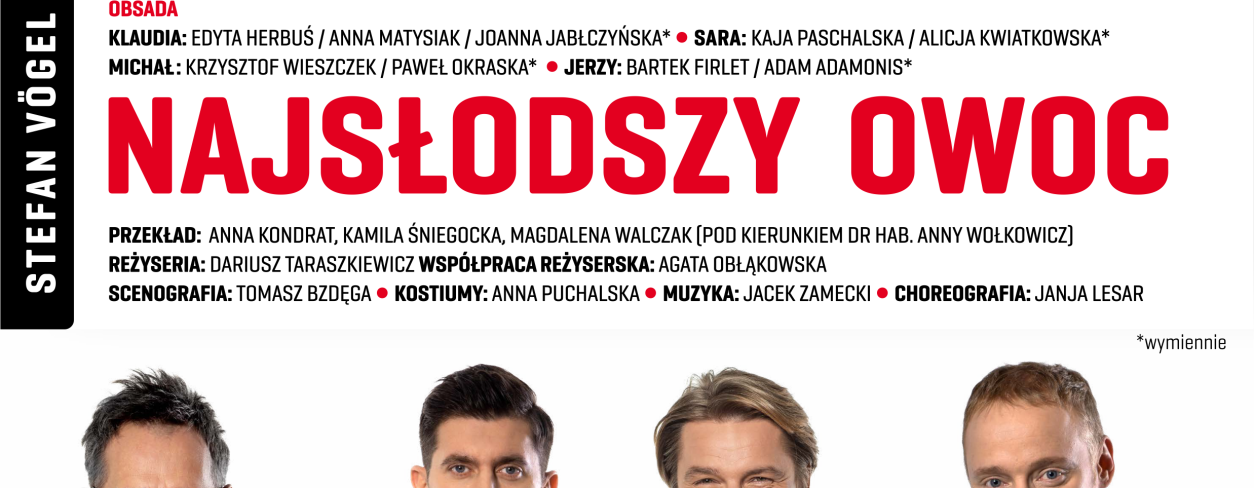 Plakat reklamujący spektakl ,,Najsłodszy owoc'' 