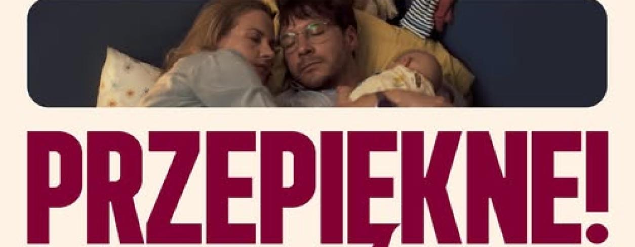 plakat filmu Przepięknie z poukładanymi kadrami z filmu 8 klatek z różnymi scenami