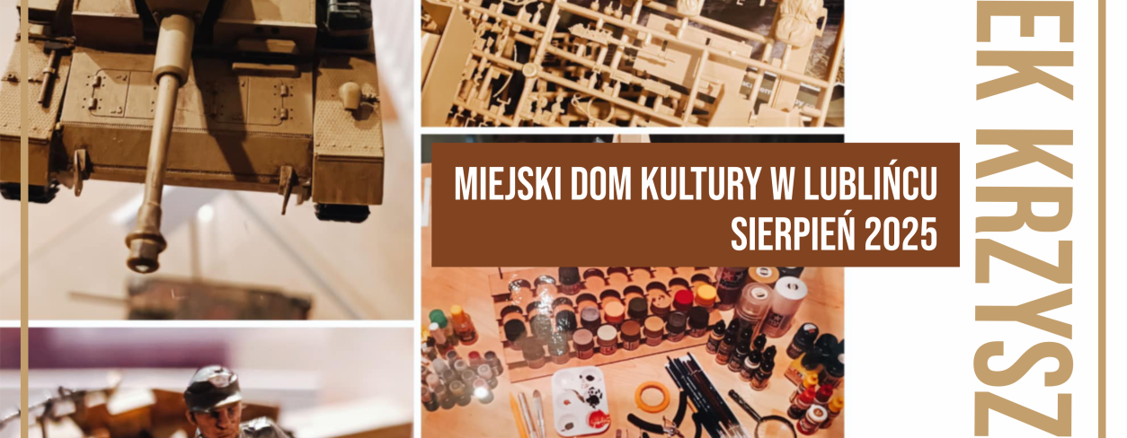 Grafika promująca wystawę modeli broni pancernej XX/XXI wieku w MDK Lubliniec 