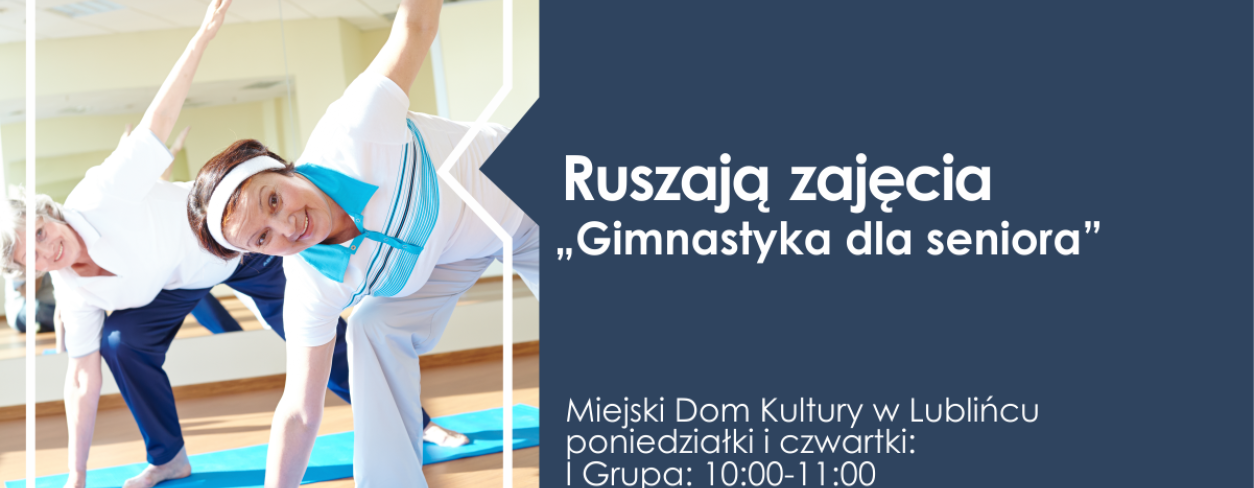 Grafika zapowiadająca zajęcia ,,Gimnastyka dla seniorów'' 