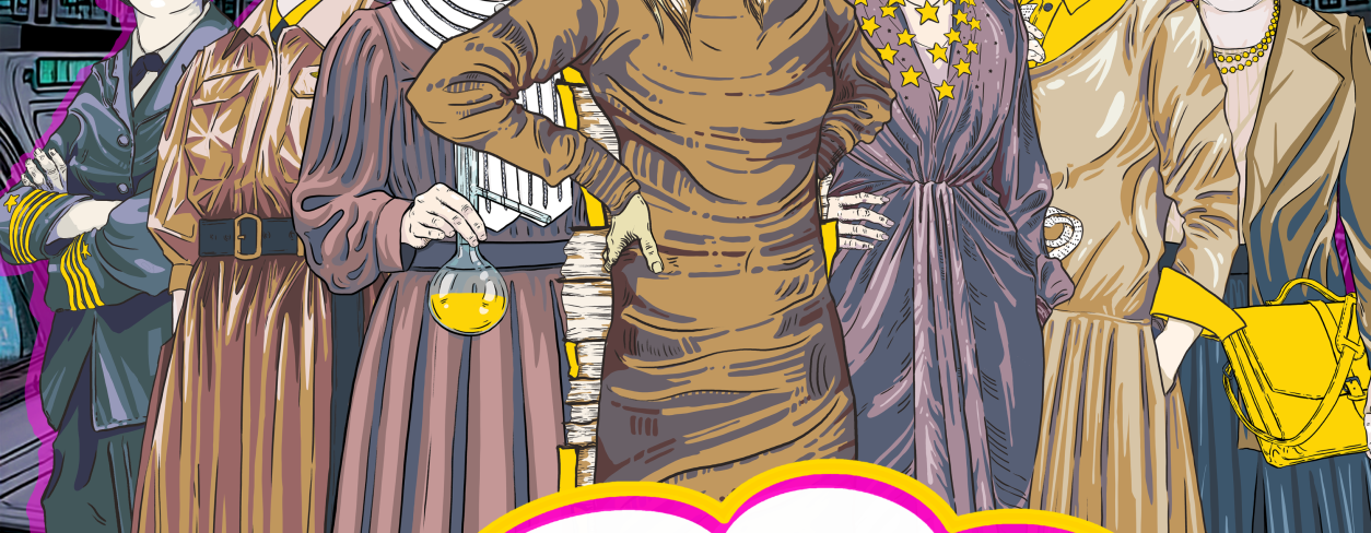 Grafika reklamująca wystawę ,,Szyfrodziewczyny'' 