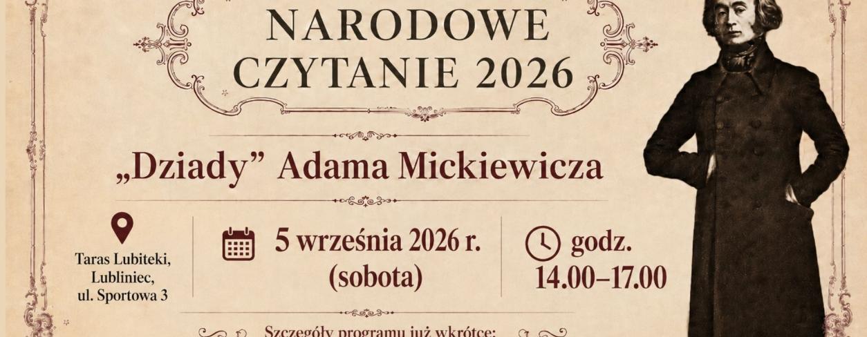 NARODOWE CZYTANIE 2026 NA TARASIE LUBITEKI