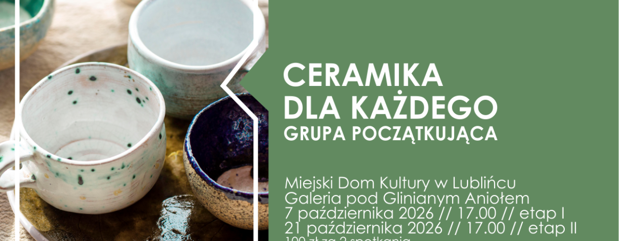 Grafika zapowiadająca warsztaty  ,,Ceramika dla każdego''
