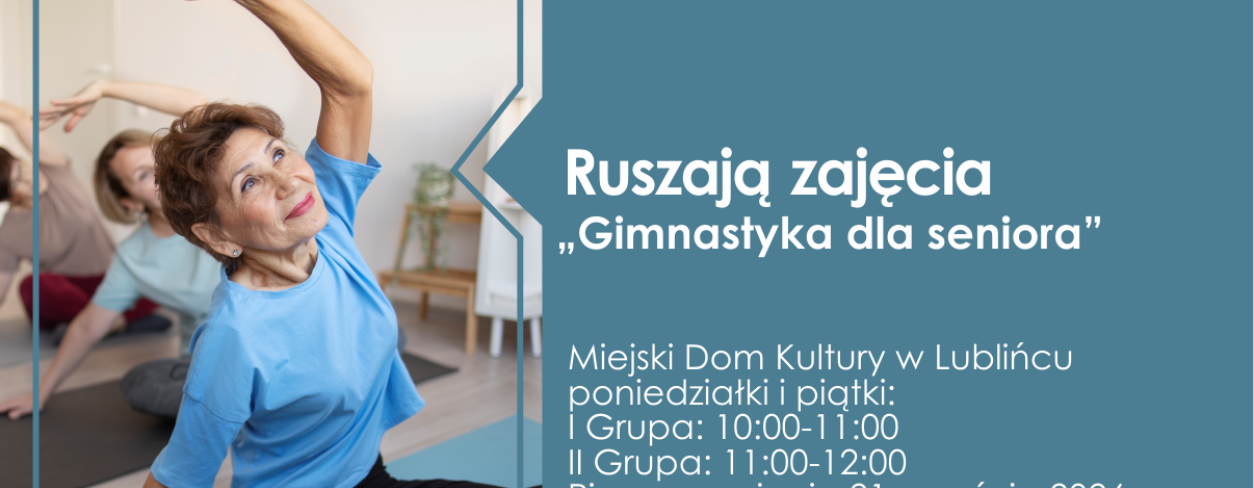Grafika zapowiadająca wydarzenie Gimnastyka dla seniorów 