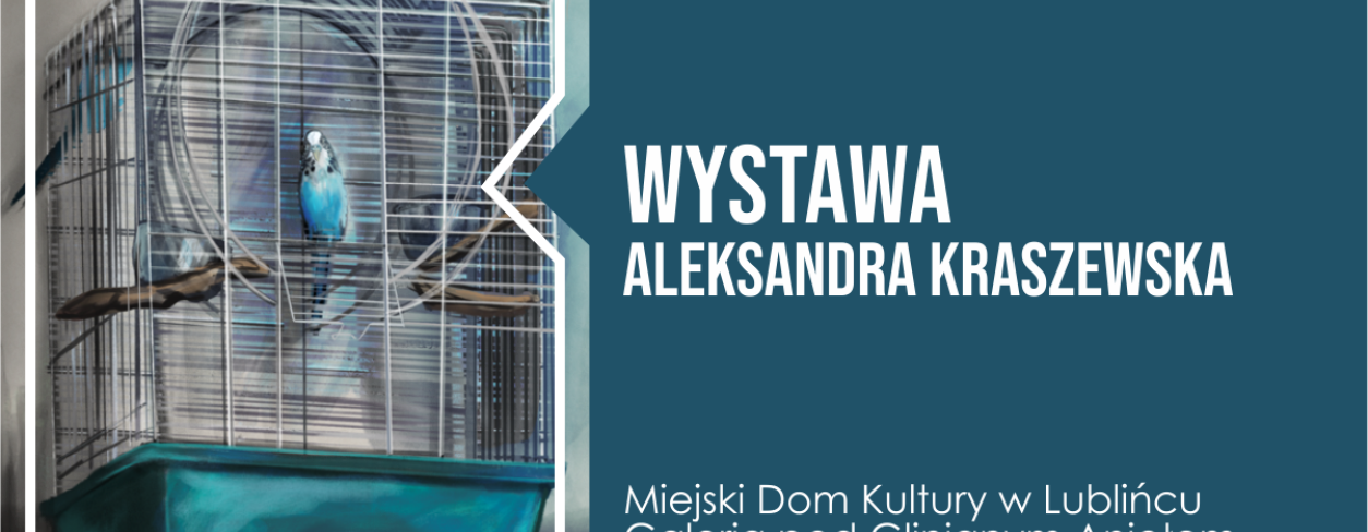 Grafika zapowiadająca wystawę malarstwa Aleksandry Kraszewskiej ,,Obcując z naturą''