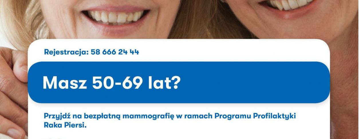 plakat zapraszający na  MAMMOGRAFIĘ