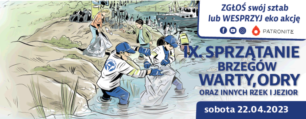 Zaproszenie do udziału w IX Sprzątaniu Brzegów Warty, Odry oraz innych rzek i jezior