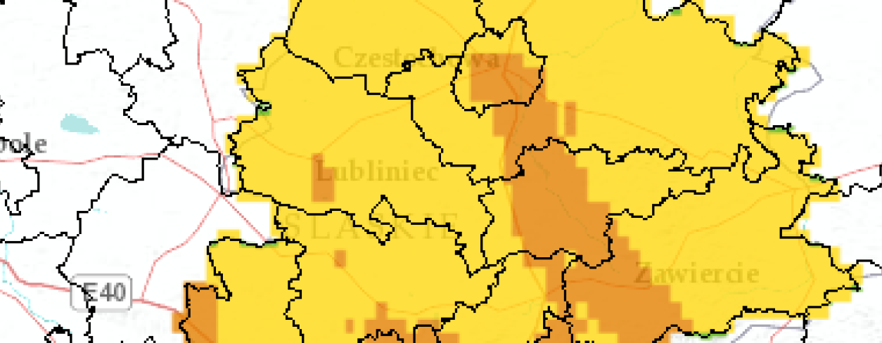 Mapa prognozy zanieczyszczenia powietrza dla województwa śląskiego
