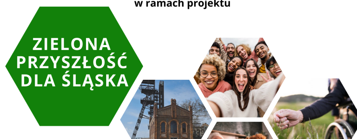 Plakat zawierający informacje o projekcie Zielona przyszłość dla Śląska