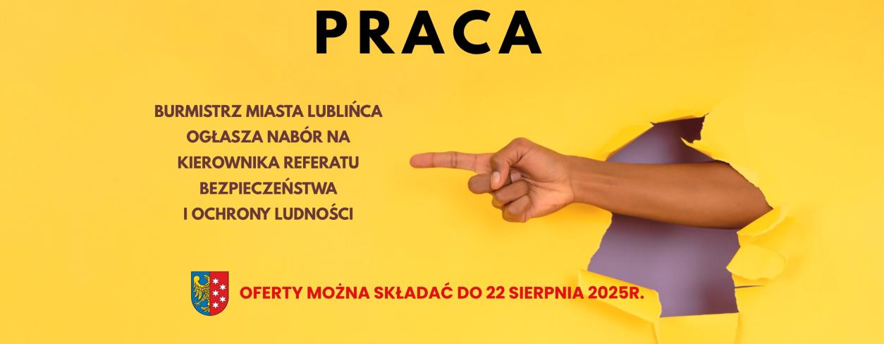 plakat infotmacyjny o zaborze na stanowisko w Urzędzie Miasta 