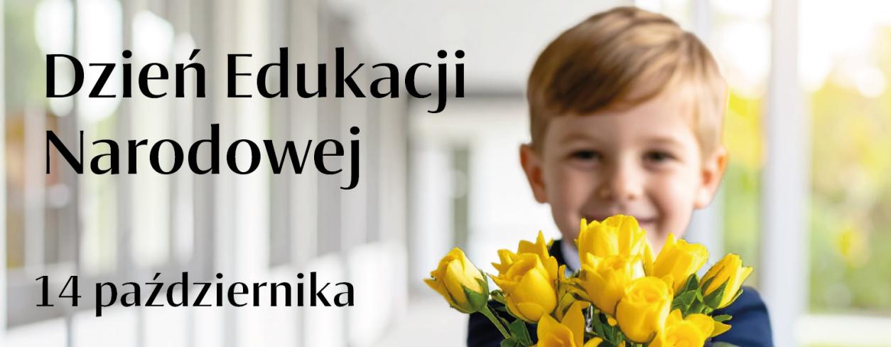 dziecko wręczające bukiet kwiatów na korytarzu szkolnym 