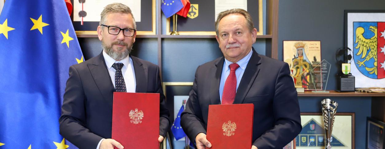 I wojewoda śląski Adam Zaczkowski oraz burmistrz Edward Maniura 