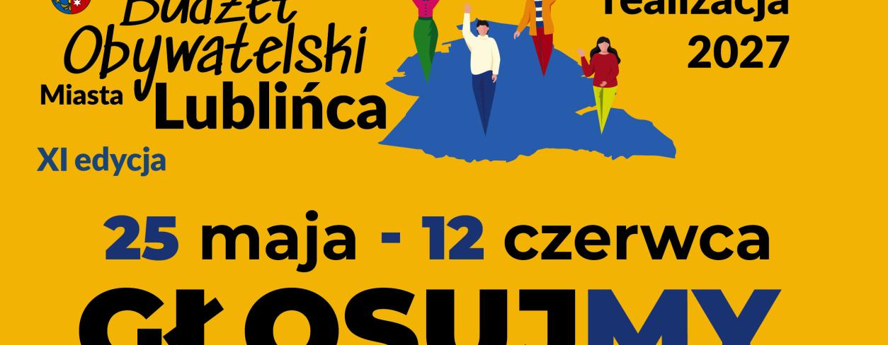 Cztery postacie podnoszące ręce - oddające głosy 