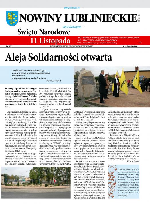 okładka Nowiny Lublinieckie 15/372