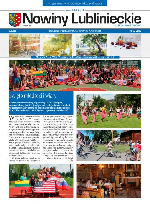 okładka Nowiny Lublinieckie 7/459