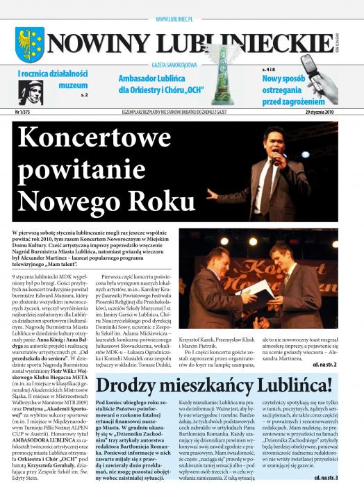 okładka Nowiny Lublinieckie 1/375