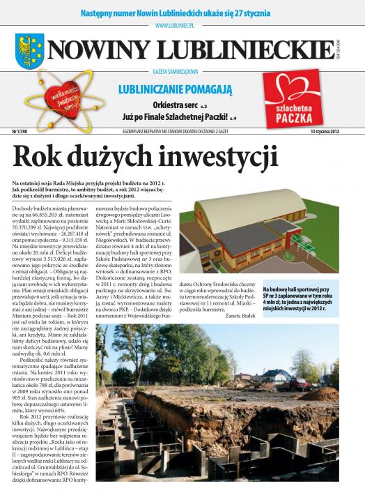 okładka Nowiny Lublinieckie 1/398