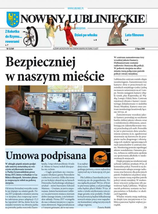 okładka Nowiny Lublinieckie 12/369