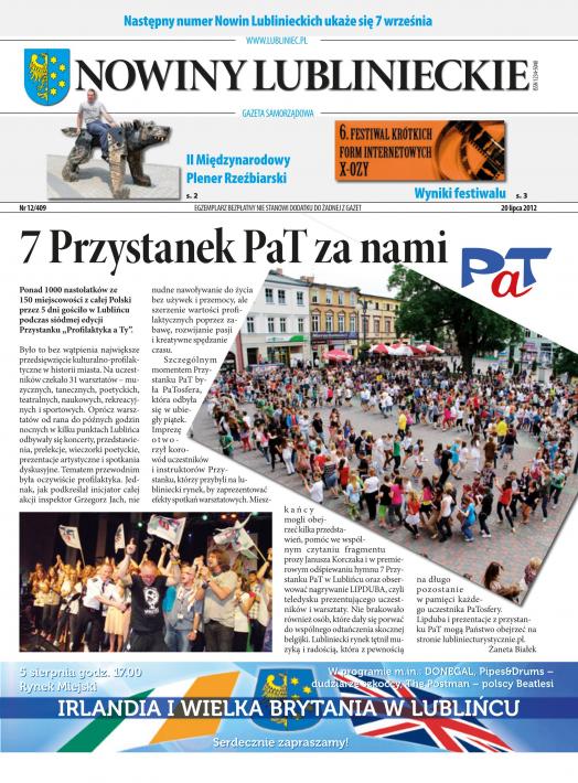 okładka Nowiny Lublinieckie 12/409